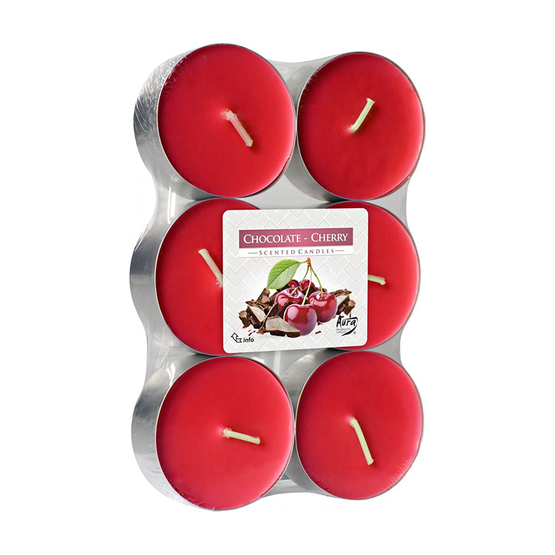 Ароматичні свічки Bispol Scented Candles Шоколад-вишня, 6 шт